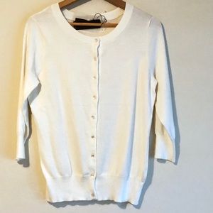 3/4 sleeve white cardigan. NWT